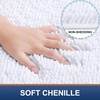 image:imageSmiry Chenille Bath Rug and Mats Set of 3 Non Slip Absorbent Shaggy Bath Rug for Tub Shower and Bath Room 24x 1636x 24UShaped 24 x20 White