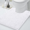 image:imageSmiry Chenille Bath Rug and Mats Set of 3 Non Slip Absorbent Shaggy Bath Rug for Tub Shower and Bath Room 24x 1636x 24UShaped 24 x20 White