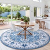 image:imageSmiry Floral Area Rug 5x5 Feet Round Vintage Print Pattern Machine Washable NonSlip Floor Carpet Low Pile Throw Rugs for Living Room Bedroom Dining Room Laundry Indoor Home Decor BlueBlue