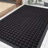 image:imageSmiry Front Door Mat Outside Entrance Black 295 x 17 and Memory Foam Bath Mat Black 30 x 20 2 Item Bundle