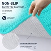 image:imageSmiry Striped Thick Bathroom Rug and Contour Toilet Rug Size 70x24  UShaped 24x20 in Teal 2 Item Bundle