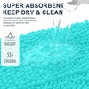 image:imageSmiry Striped Thick Bathroom Rug and Contour Toilet Rug Size 70x24  UShaped 24x20 in Teal 2 Item Bundle