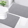 image:imageSmiry Ultra Thin Bathroom Rugs Sets 2 Piece Non Slip Rubber Backing Bath Mats for Bathroom Washable Quick Dry Absorbent Bath Rug Set for Tub Shower and Floor 30x2024x16 GreyGrey