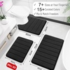 image:imageSoft Memory Foam Bath Mat Non  Slip Bathroom Bathmat Water  Absorbent Bath Rubber Back Runner Kitchen and Bath Rug Mat 16x24 Black