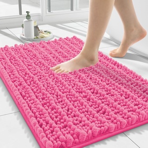 image:imageSmiry Bathroom Rugs 24X16 Extra Soft Rubber Backing Chenille Bath Mats  Hot Pink Machine Washable Non Slip Quick Dry Bath Mats for Bathroom Floor Tub Shower Home Decor Accessories