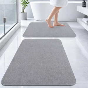 image:imageSmiry Ultra Thin Bathroom Rugs Sets 2 Piece Non Slip Rubber Backing Bath Mats for Bathroom Washable Quick Dry Absorbent Bath Rug Set for Tub Shower and Floor 30x2024x16 GreyGrey