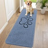 image:imageSmiry Dog Door Mat for Muddy Paws Absorbent Non Slip Dirt Trapper 47x32Airy Blue and Black
