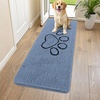 image:imageSmiry Dog Door Mat for Muddy Paws Absorbent Non Slip Dirt Trapper 47x32Airy Blue and Black