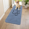 image:imageSmiry Dog Door Mat for Muddy Paws Absorbent Non Slip Dirt Trapper 47x32Airy Blue and Black