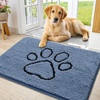 image:imageSmiry Dog Door Mat for Muddy Paws Absorbent Non Slip Dirt Trapper 47x32Airy Blue and Black