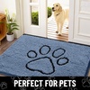image:imageSmiry Dog Door Mat for Muddy Paws Absorbent Non Slip Dirt Trapper 47x32Airy Blue and Black