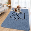 image:imageSmiry Dog Door Mat for Muddy Paws Absorbent Non Slip Dirt Trapper 47x32Airy Blue and Black
