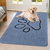 image:imageSmiry Dog Door Mat for Muddy Paws Absorbent Non Slip Dirt Trapper 47x32Airy Blue and Black