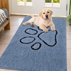 image:imageSmiry Dog Door Mat for Muddy Paws Absorbent Non Slip Dirt Trapper 47x32Airy Blue and Black