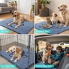 image:imageSmiry Dog Door Mat for Muddy Paws Absorbent Non Slip Dirt Trapper 47x32Airy Blue and Black
