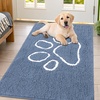 image:imageSmiry Dog Door Mat for Muddy Paws Absorbent Non Slip Dirt Trapper 47x32Airy Blue and White