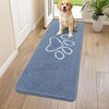 image:imageSmiry Dog Door Mat for Muddy Paws Absorbent Non Slip Dirt Trapper 47x32Airy Blue and White