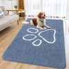 image:imageSmiry Dog Door Mat for Muddy Paws Absorbent Non Slip Dirt Trapper 47x32Airy Blue and White