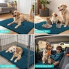 image:imageSmiry Dog Door Mat for Muddy Paws Absorbent Non Slip Dirt Trapper 47x32Atlantic Blue and Black