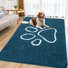 image:imageSmiry Dog Door Mat for Muddy Paws Absorbent Non Slip Dirt Trapper 47x32Atlantic Blue and White