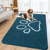 image:imageSmiry Dog Door Mat for Muddy Paws Absorbent Non Slip Dirt Trapper 47x32Atlantic Blue and White