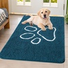 image:imageSmiry Dog Door Mat for Muddy Paws Absorbent Non Slip Dirt Trapper 47x32Atlantic Blue and White