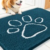 image:imageSmiry Dog Door Mat for Muddy Paws Absorbent Non Slip Dirt Trapper 47x32Atlantic Blue and White