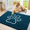 image:imageSmiry Dog Door Mat for Muddy Paws Absorbent Non Slip Dirt Trapper 47x32Atlantic Blue and White
