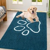 image:imageSmiry Dog Door Mat for Muddy Paws Absorbent Non Slip Dirt Trapper 47x32Atlantic Blue and White