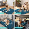 image:imageSmiry Dog Door Mat for Muddy Paws Absorbent Non Slip Dirt Trapper 47x32Atlantic Blue and White
