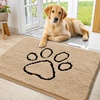 image:imageSmiry Dog Door Mat for Muddy Paws Absorbent Non Slip Dirt Trapper 47x32Beige and Black