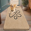 image:imageSmiry Dog Door Mat for Muddy Paws Absorbent Non Slip Dirt Trapper 47x32Beige and Black