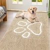 image:imageSmiry Dog Door Mat for Muddy Paws Absorbent Non Slip Dirt Trapper 47x32Beige and White