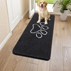 image:imageSmiry Dog Door Mat for Muddy Paws Absorbent Non Slip Dirt Trapper 47x32Black and White