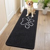 image:imageSmiry Dog Door Mat for Muddy Paws Absorbent Non Slip Dirt Trapper 47x32Black and White