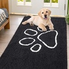 image:imageSmiry Dog Door Mat for Muddy Paws Absorbent Non Slip Dirt Trapper 47x32Black and White