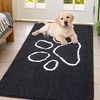 image:imageSmiry Dog Door Mat for Muddy Paws Absorbent Non Slip Dirt Trapper 47x32Black and White