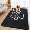 image:imageSmiry Dog Door Mat for Muddy Paws Absorbent Non Slip Dirt Trapper 47x32Black and White