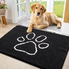image:imageSmiry Dog Door Mat for Muddy Paws Absorbent Non Slip Dirt Trapper 47x32Black and White