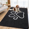image:imageSmiry Dog Door Mat for Muddy Paws Absorbent Non Slip Dirt Trapper 47x32Black and White