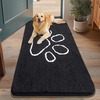 image:imageSmiry Dog Door Mat for Muddy Paws Absorbent Non Slip Dirt Trapper 47x32Black and White
