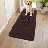 image:imageSmiry Dog Door Mat for Muddy Paws Absorbent Non Slip Dirt Trapper 47x32Brown and Black