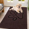 image:imageSmiry Dog Door Mat for Muddy Paws Absorbent Non Slip Dirt Trapper 47x32Brown and Black