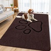 image:imageSmiry Dog Door Mat for Muddy Paws Absorbent Non Slip Dirt Trapper 47x32Brown and Black