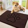 image:imageSmiry Dog Door Mat for Muddy Paws Absorbent Non Slip Dirt Trapper 47x32Brown and Black