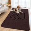 image:imageSmiry Dog Door Mat for Muddy Paws Absorbent Non Slip Dirt Trapper 47x32Brown and Black