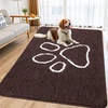 image:imageSmiry Dog Door Mat for Muddy Paws Absorbent Non Slip Dirt Trapper 47x32Brown and White