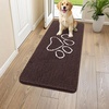 image:imageSmiry Dog Door Mat for Muddy Paws Absorbent Non Slip Dirt Trapper 47x32Brown and White