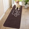 image:imageSmiry Dog Door Mat for Muddy Paws Absorbent Non Slip Dirt Trapper 47x32Brown and White