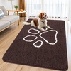 image:imageSmiry Dog Door Mat for Muddy Paws Absorbent Non Slip Dirt Trapper 47x32Brown and White